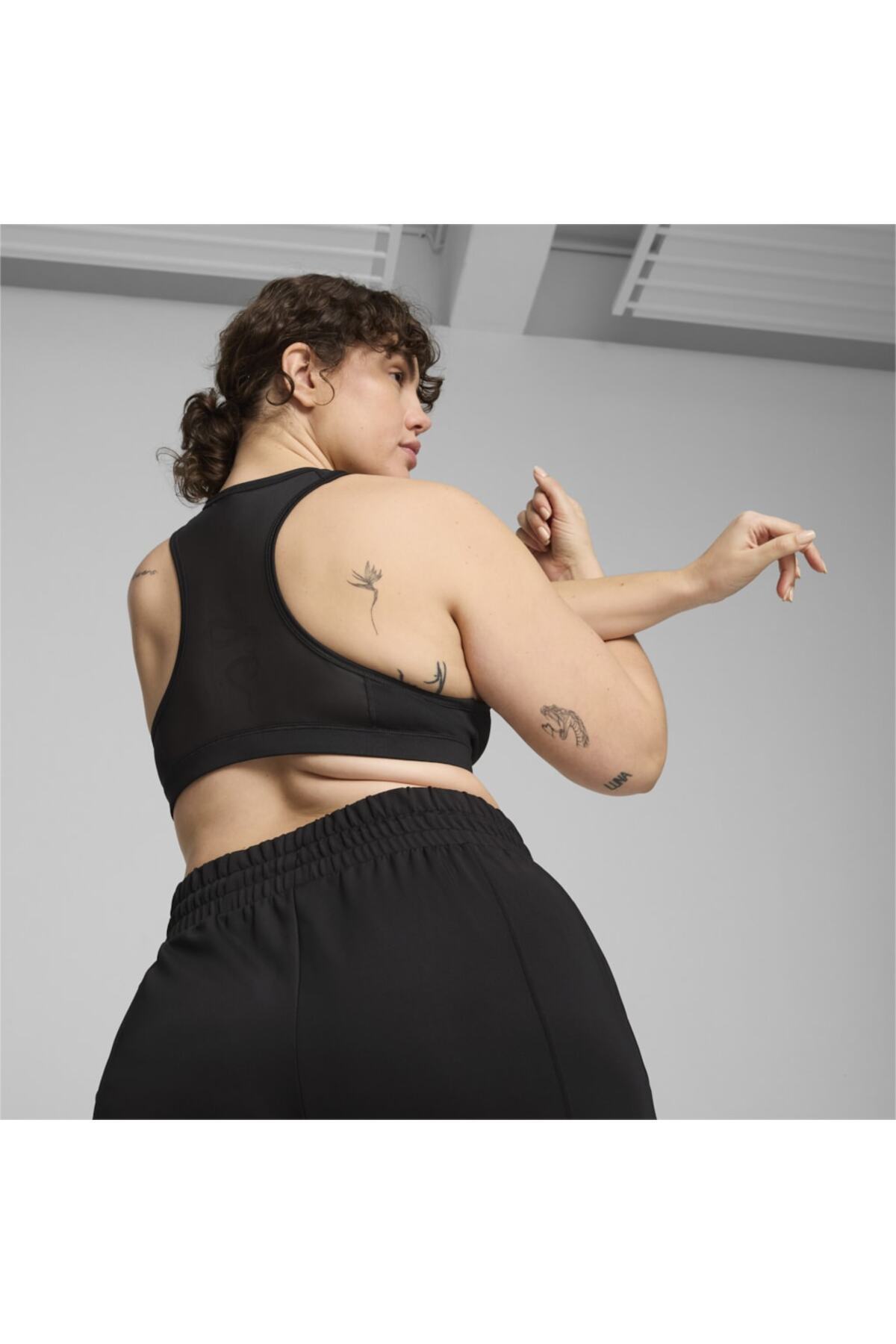 Puma-PUMA 4KEEPS BRA - Black and White Puma 6