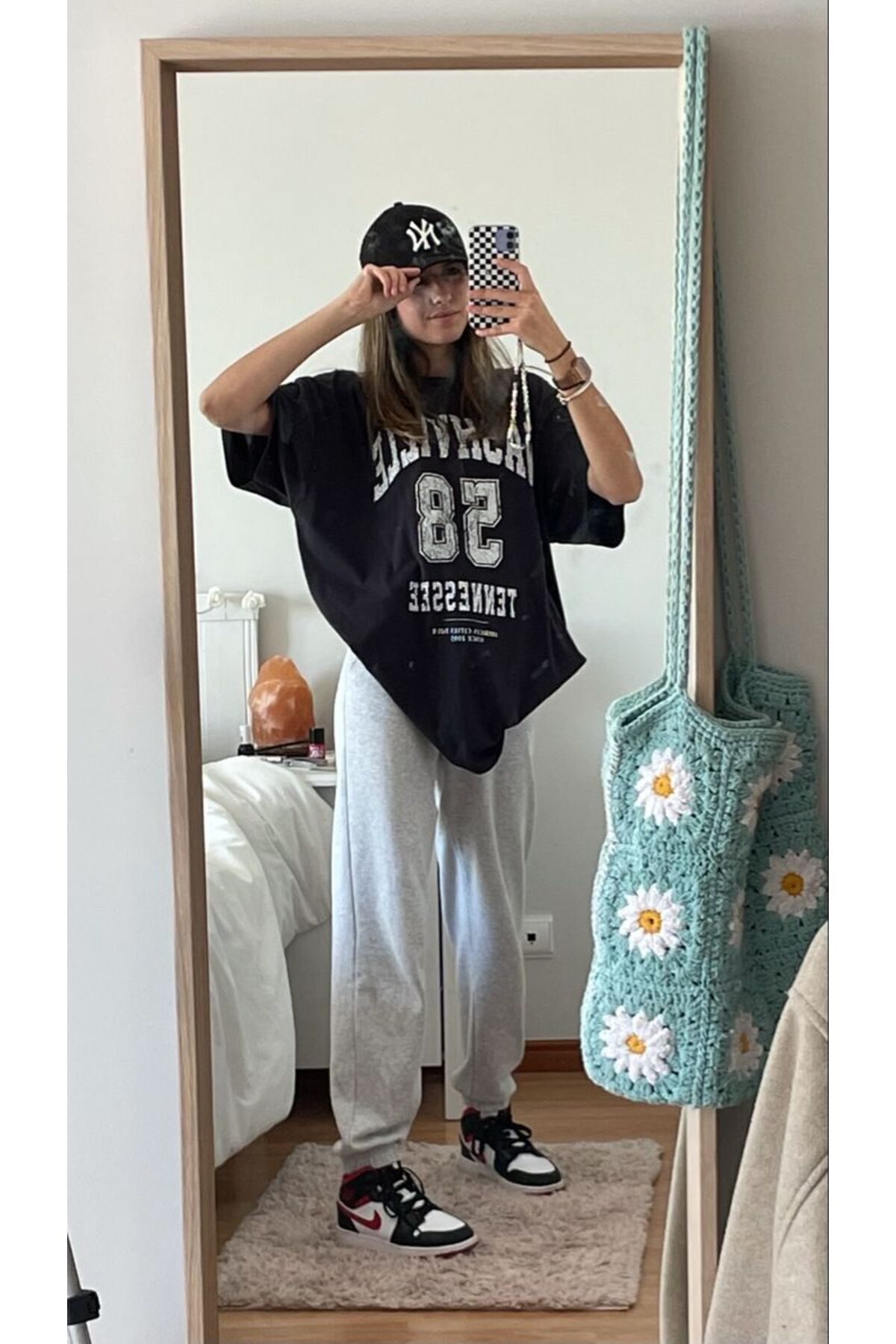 FoxSkin Sportswear&Company Tennessee 58 Siyah T-shirt Gri Eşofman Altı- Jogger Tişört Eşofman Takımı Oversize Bisiklet Yaka
