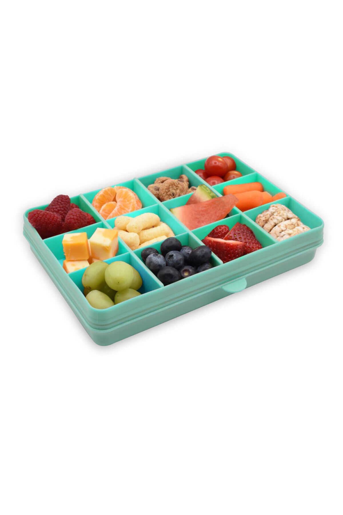 Melii-Snackle Food Container with Removable Divider Turquoise 4oz 3