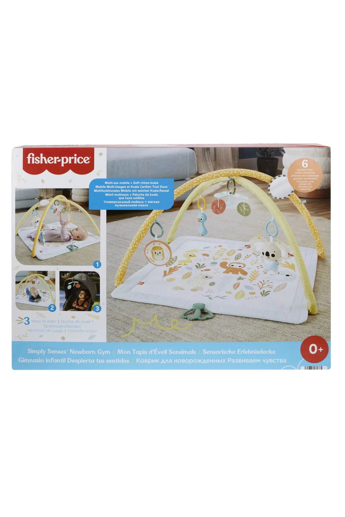 FISHER PRICE-Saltea bebelusi, Covoras cu activitati si 6 jucarii senzoriale, Fisher Price 2