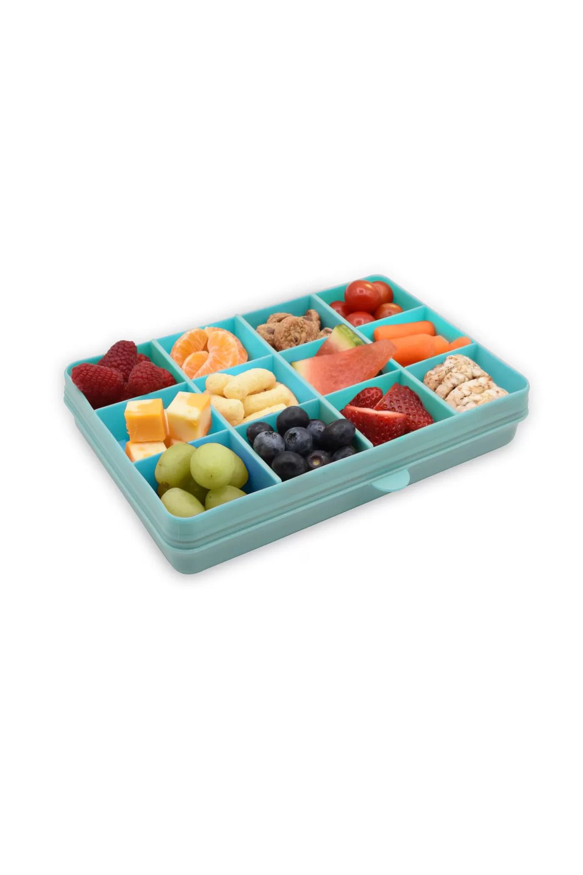 Melii-Snackle Food Container with Removable Divider Turquoise 4oz 5