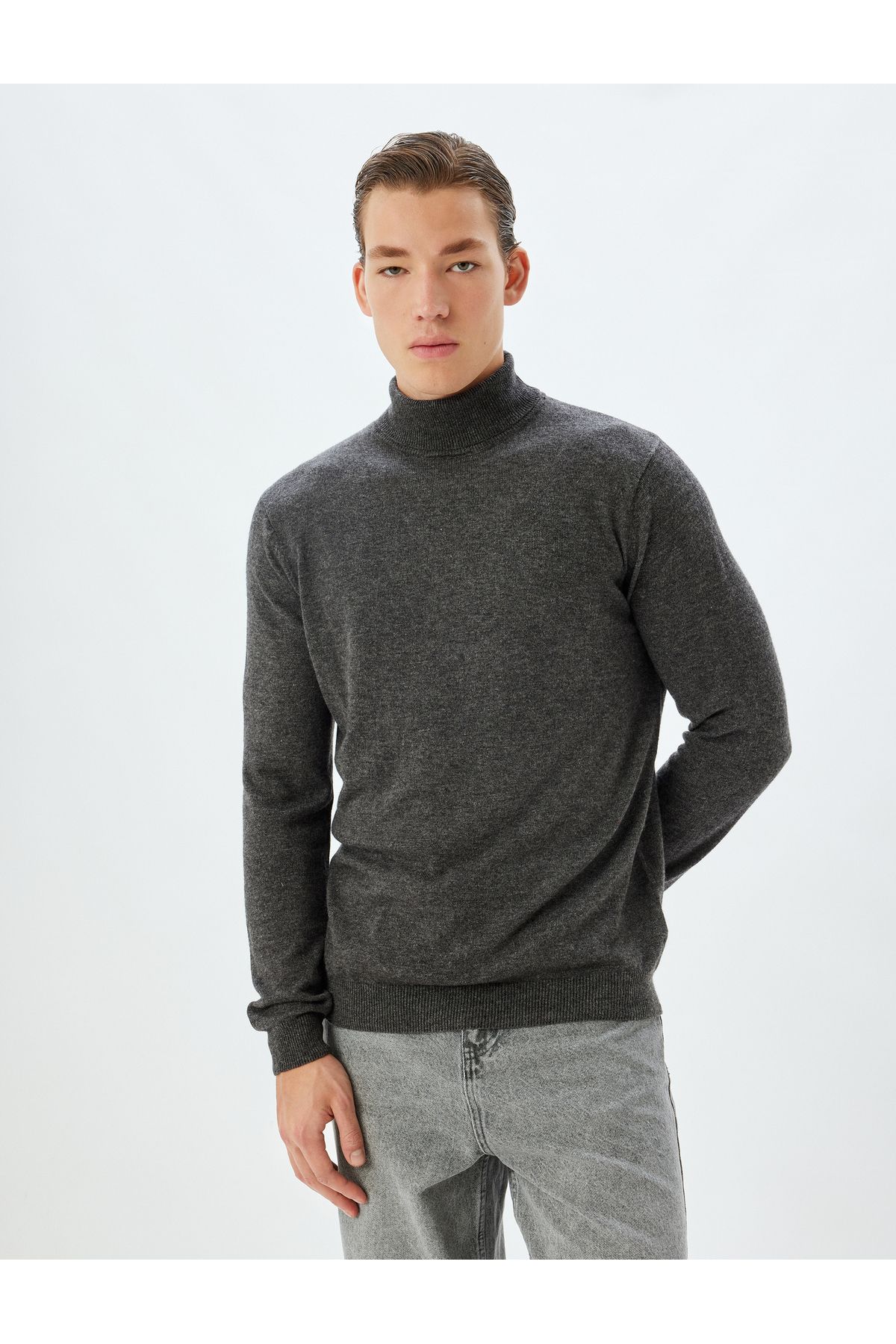 Koton-Turtleneck Sweater - Long Sleeve, Viscose and Wool Blend 3