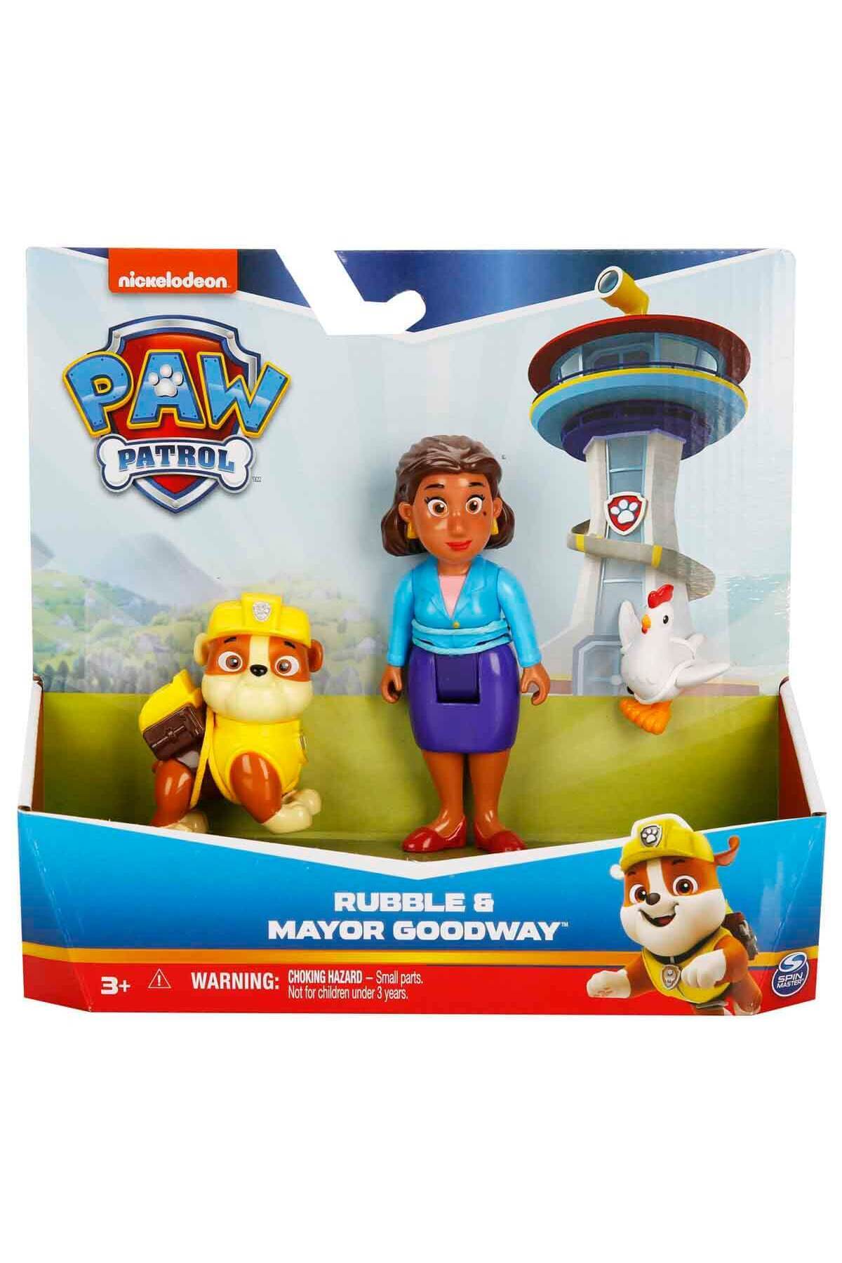 PAW PATROL-Puppy Hero Figure Set - Rubble and Mayor Goodway 5