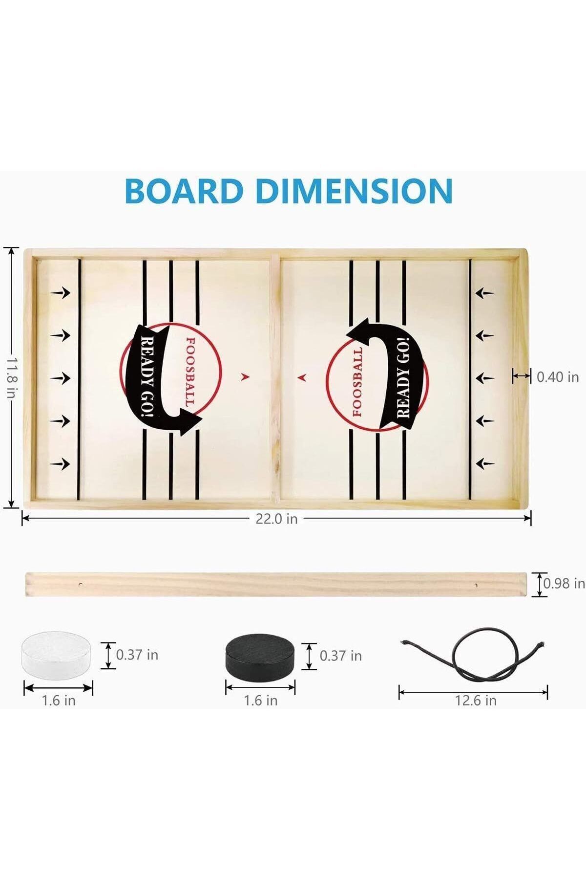 Yelajoy-2 Players Fast Sling Puck Board Game Set,wooden,fun,smooth and round,Suitable for kids 3+ year 4