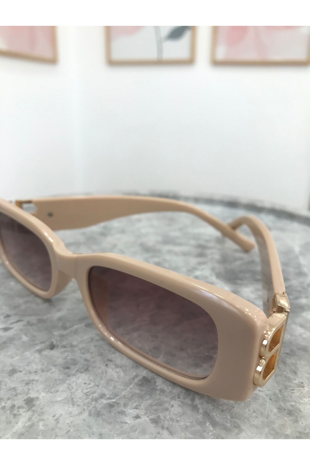 lunaaccessoriess-Beige Bone Model Sunglasses 2