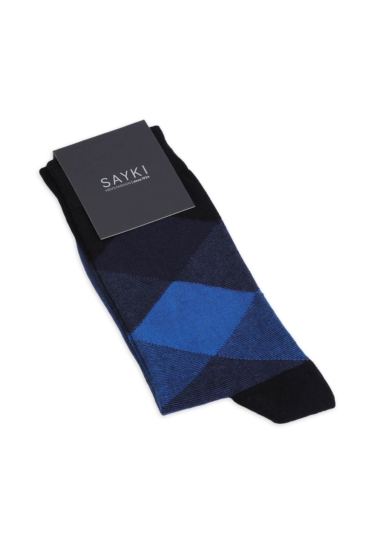 Hatemoğlu-Black Patterned Cotton Socks 1