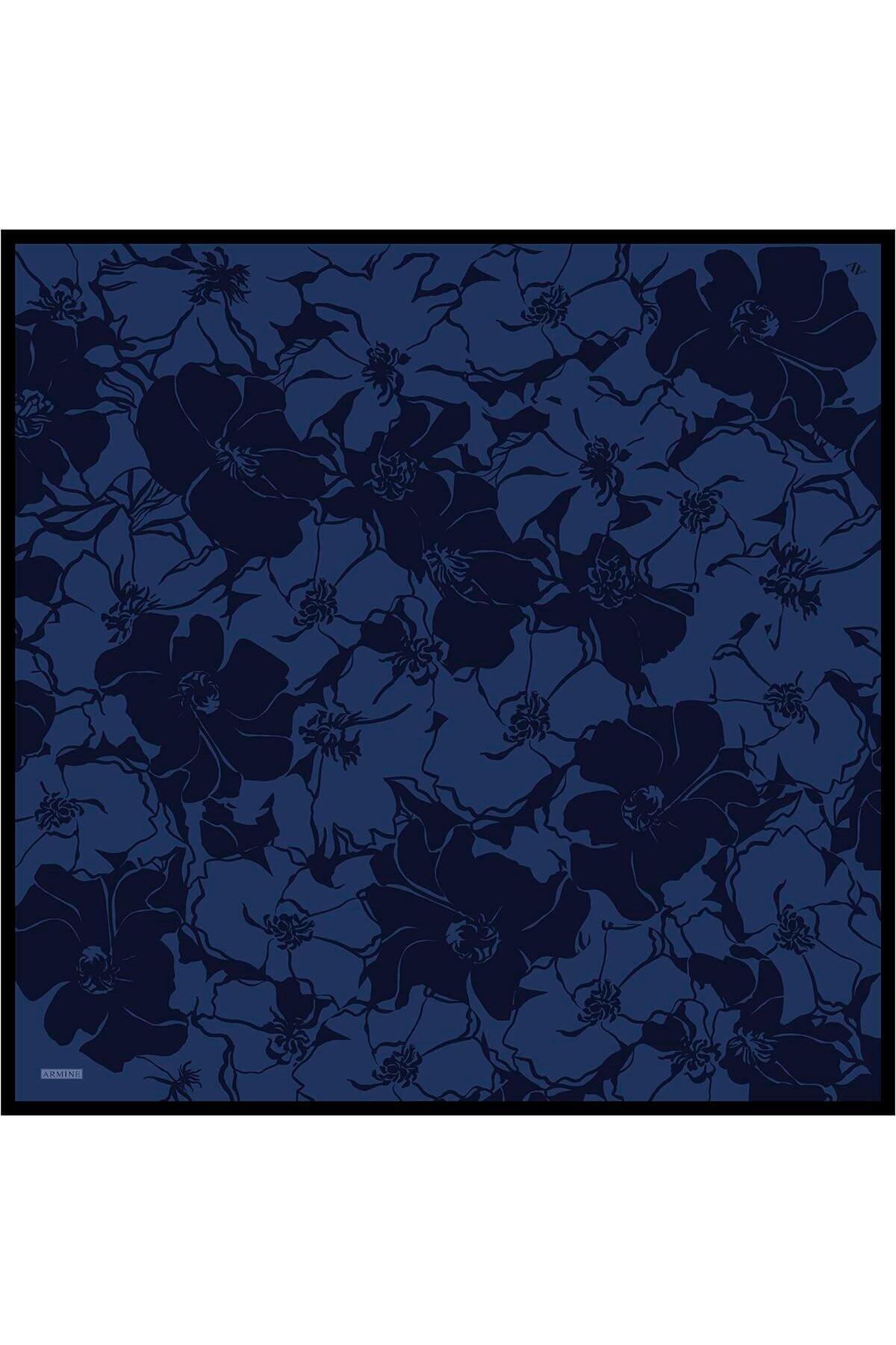 Armine-Eșarfă de mătase 2025 Vara - 9344-41 Twill albastru bleumarin 1