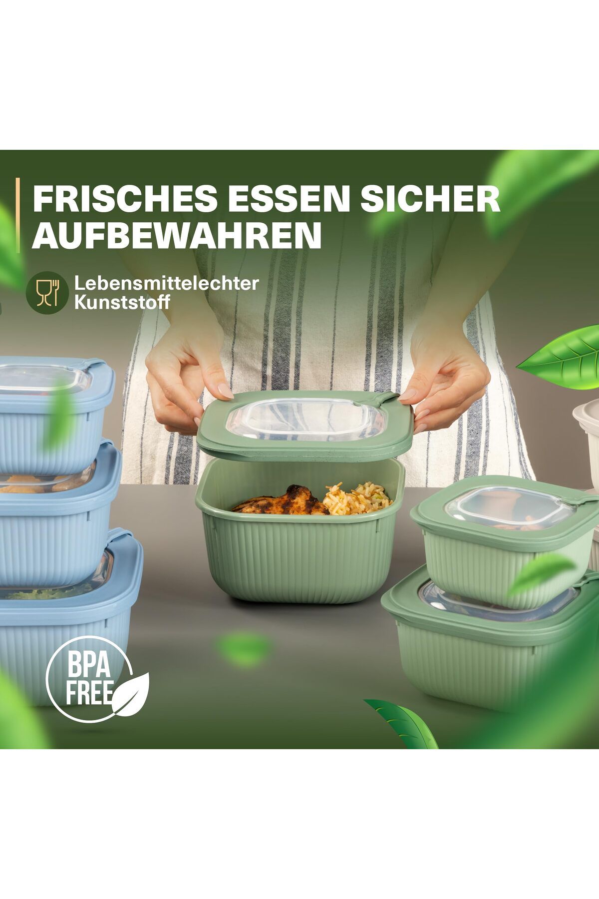 Viwares-Frischhaltedosen im 6er Set mit transparentem Ventildeckel 3 Größen (600ml/1100ml/1800ml) 4