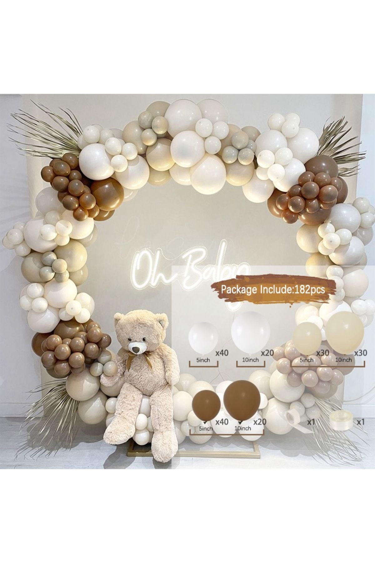 Choice-as shown 2 Coffee Brown Balloon Garland Arch Kit Wedding Birthday Party Decoration Kids Latex Balloo 1