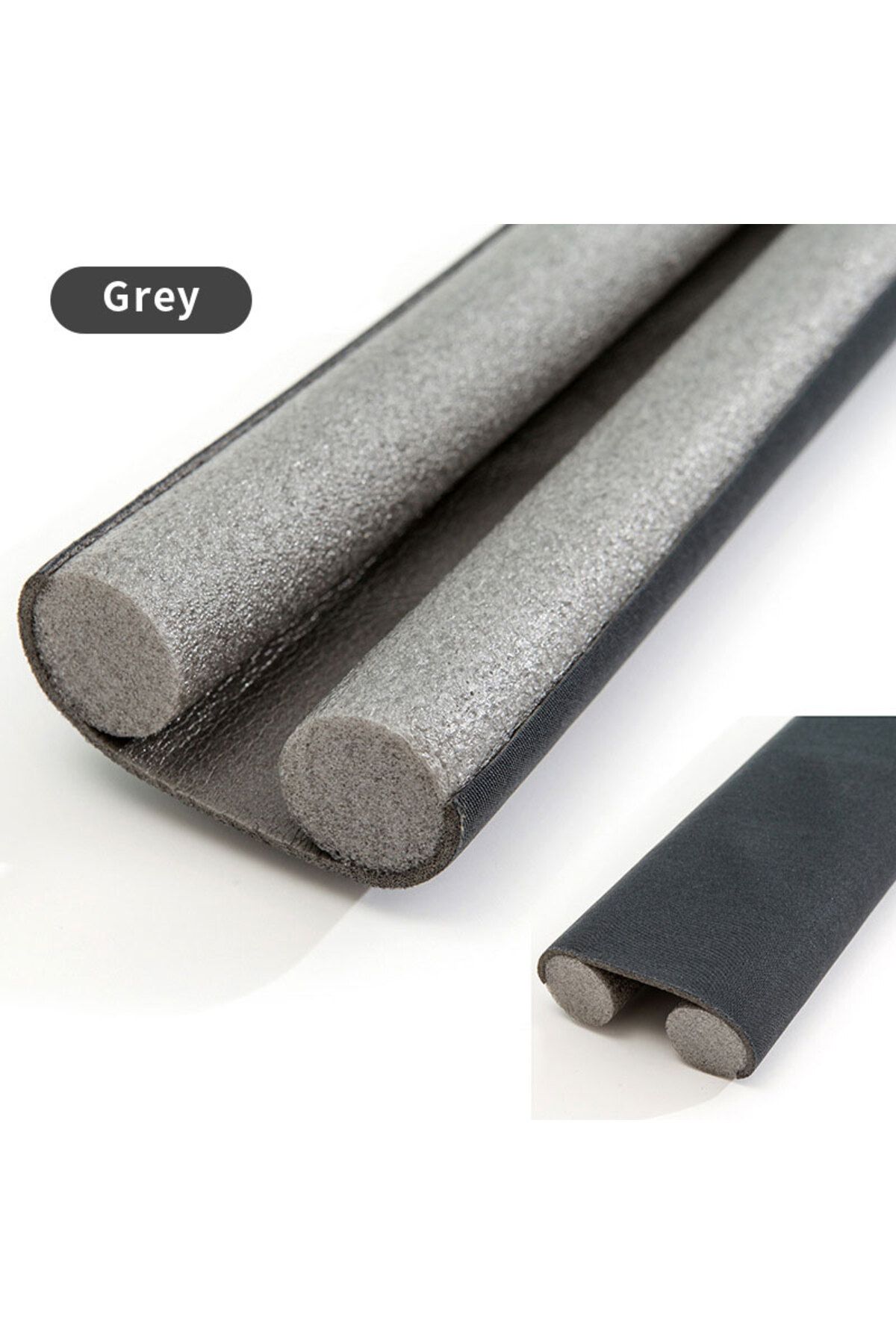 Choice-Grey Cutable Door Bottom Weather Strip Flexible Noise Blocker Double Foam Stopper Sound Proof Dust W 1