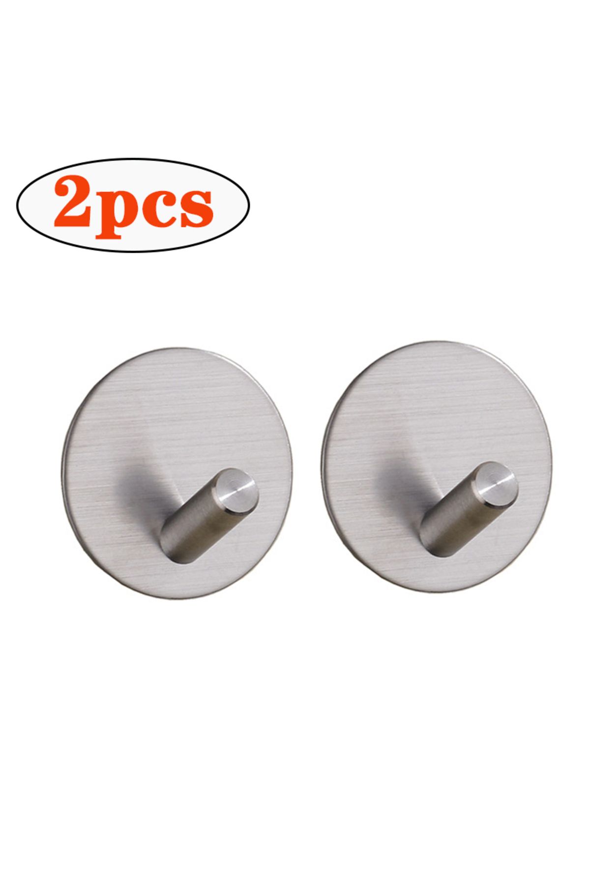 Choice-4.5X4.5cm D-Sliver 2pcs Self Adhesive Bathroom Robe Towel Hanger Hooks 304 Stainless Steel Hook for 1