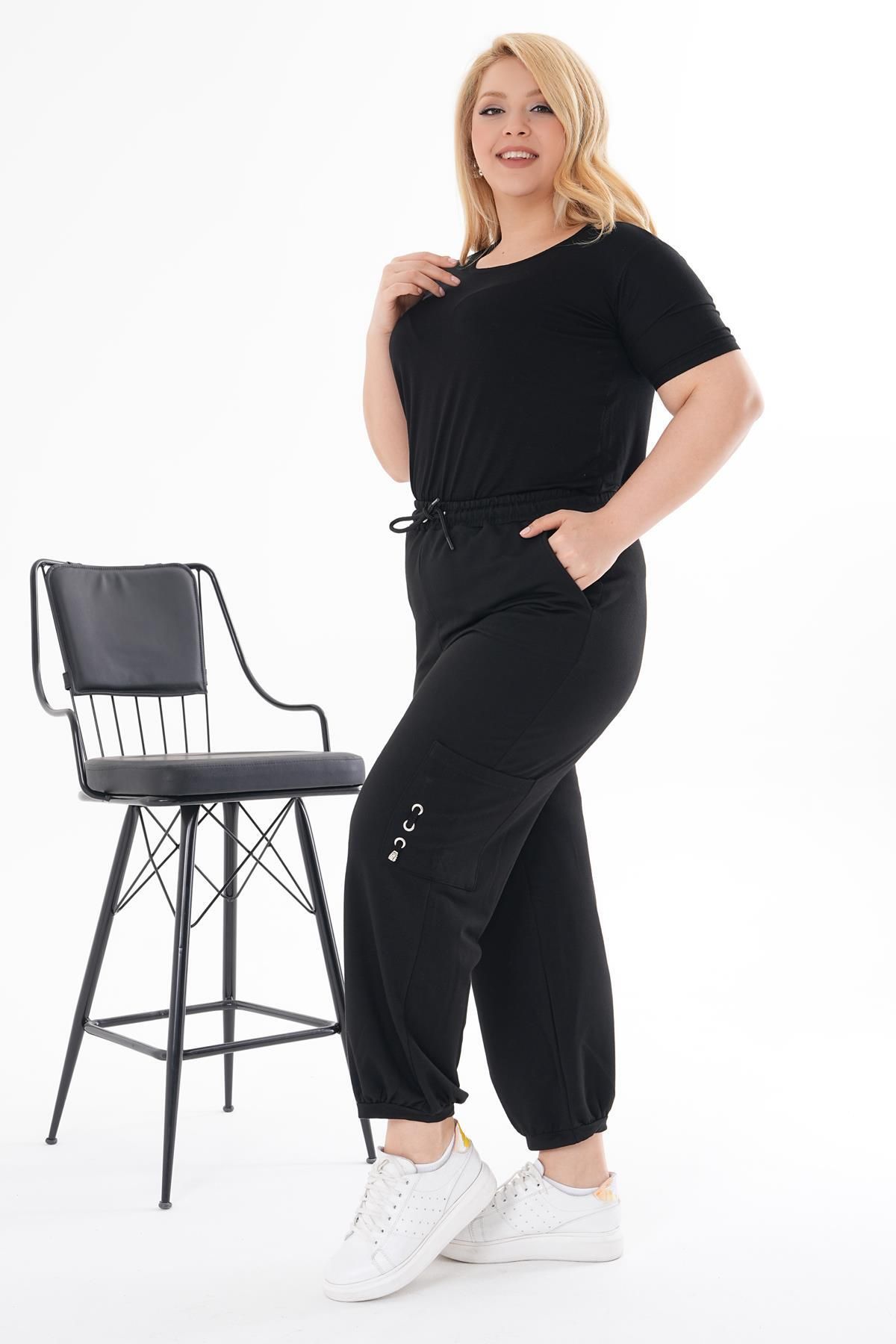 Siyezen-Plus Size Pocket Detailed Trousers 5