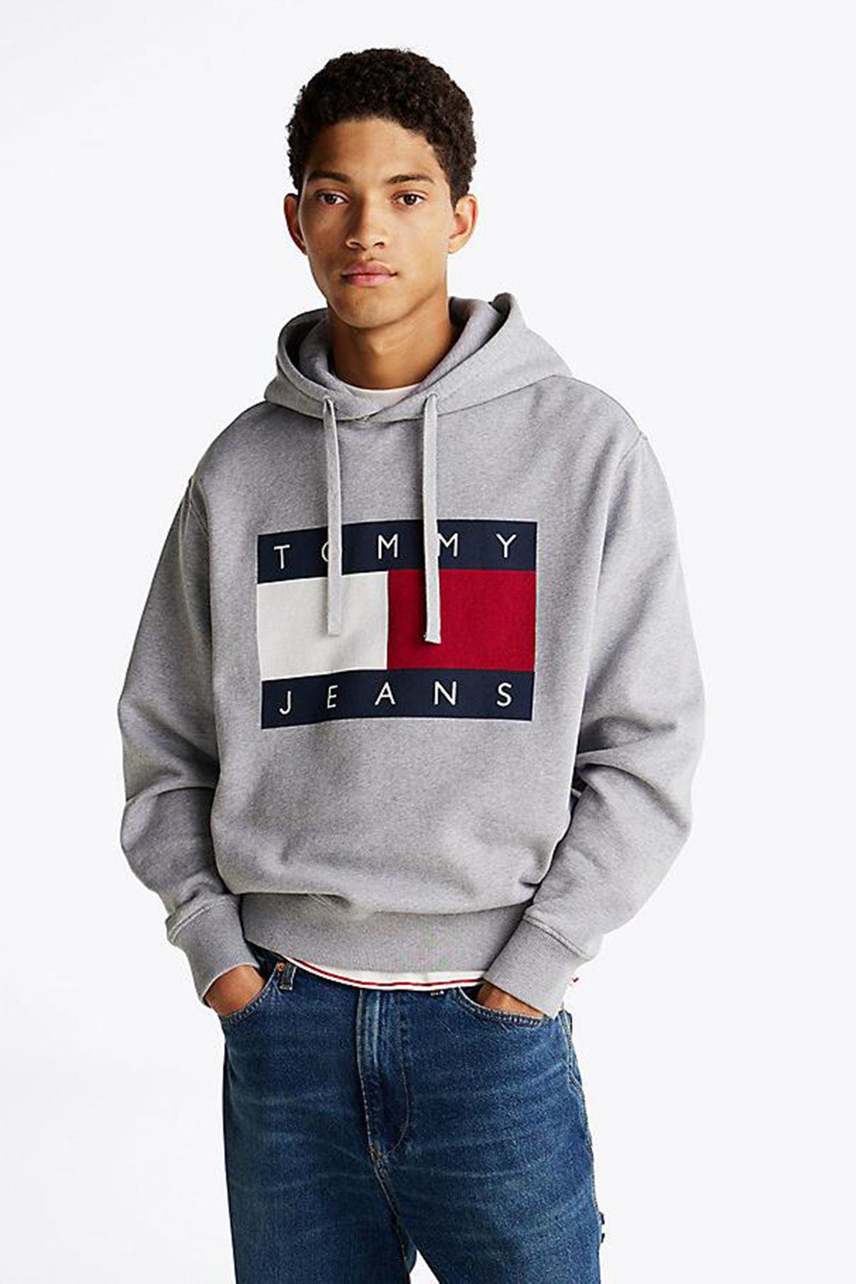 Tommy Hilfiger Tjm Melange Flag Hoo Masculin - M