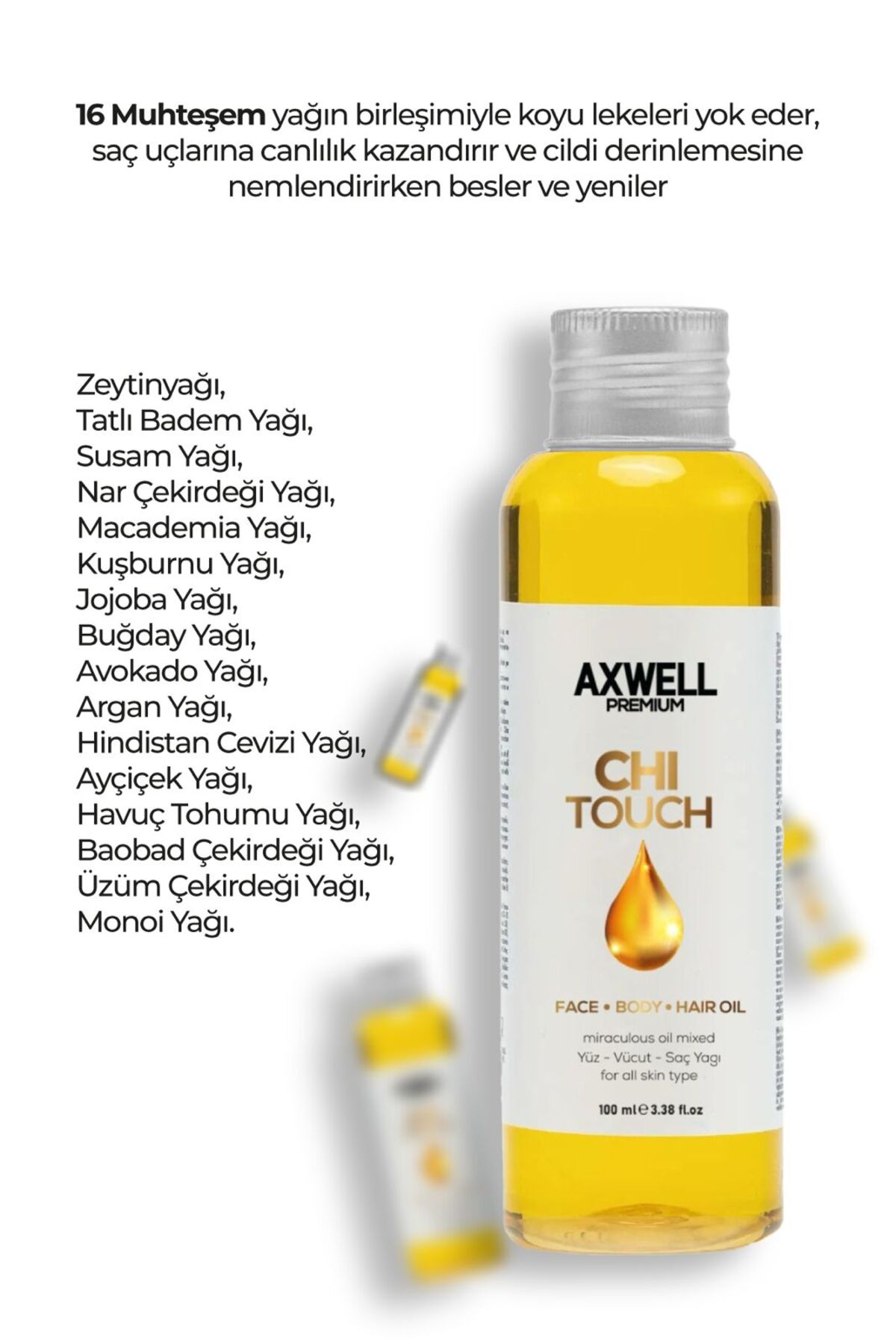 Chi Touch Çok Amaçlı Mucizevi Bakım Yağı (yüz-vücut-saç) 100ml — FBH001 — تصویر 4 از 4