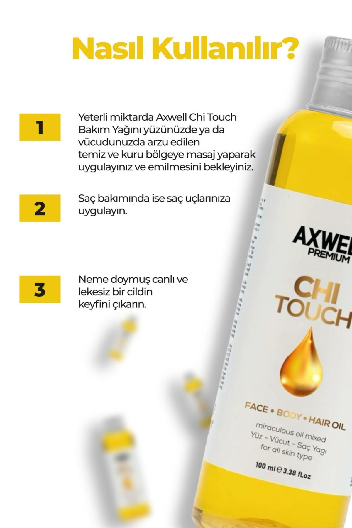 Chi Touch Çok Amaçlı Mucizevi Bakım Yağı (yüz-vücut-saç) 100ml — FBH001 — تصویر 3 از 4
