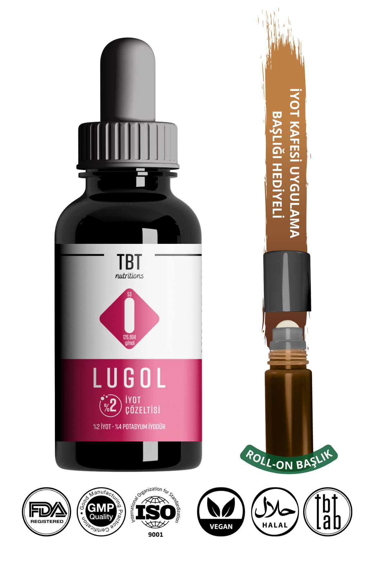 Tabitat Doğal Lugol %2 Iyot Solüsyonu | 30 Ml | Doğal, Glutensiz Ve Vegan | 2% Konsantre Iyot Solüsyonu