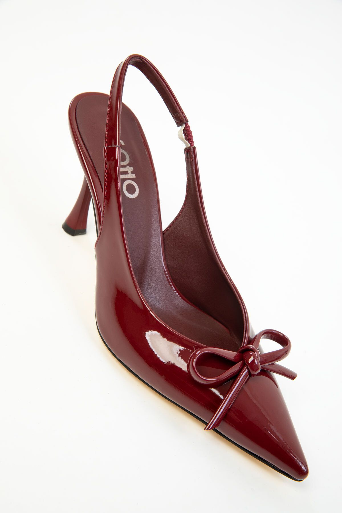 SOHO-Klassische Damenschuhe mit Absatz aus bordeauxrotem Lackleder 20267 5