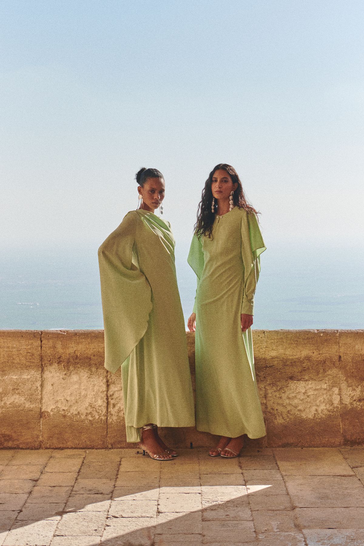 Trendyol Modest-فستان سهرة بتفاصيل شال أخضر فاتح TCTSS24DB00036 5