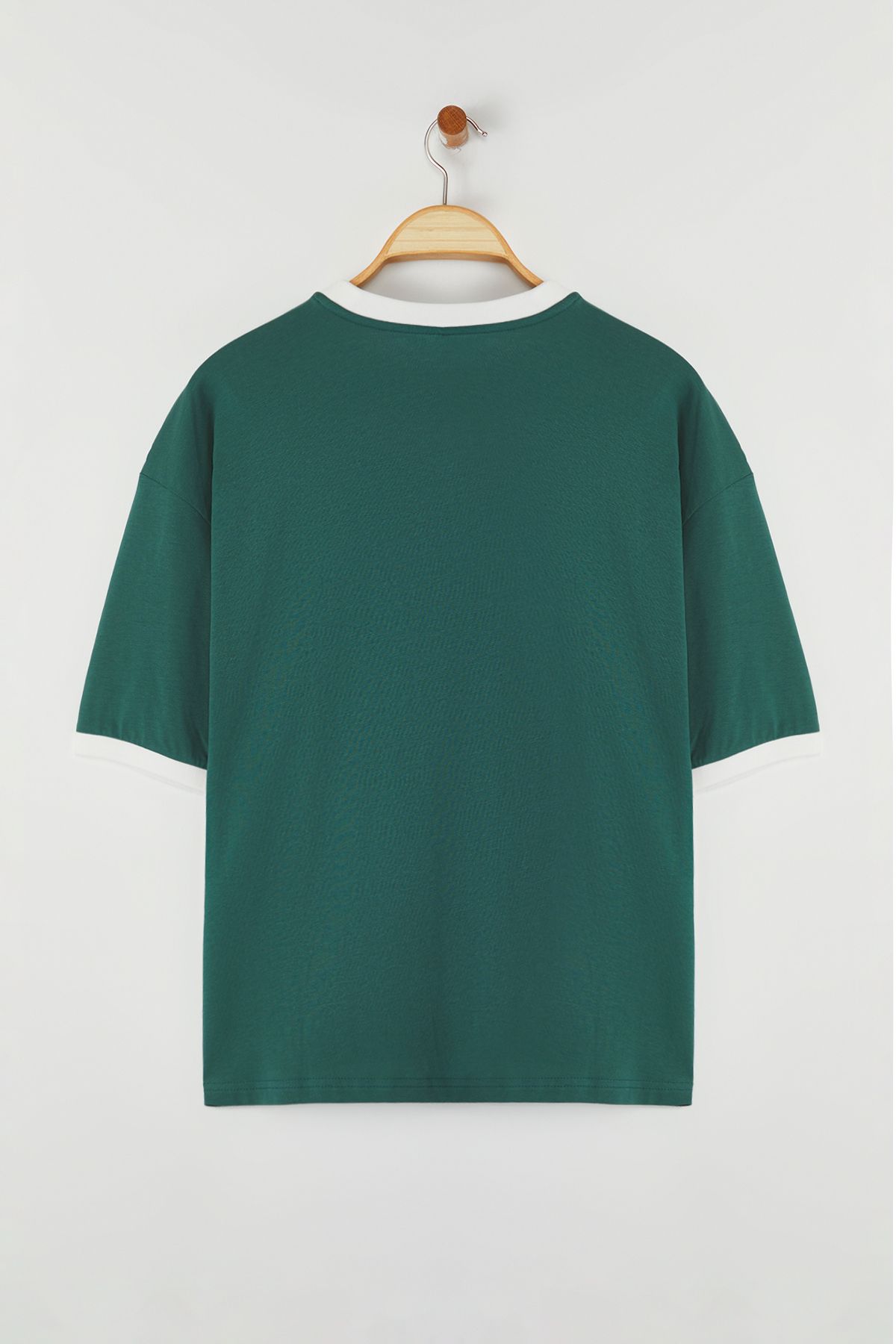 Trendyol Collection-Emerald Green Boxy Cut Cotton T-Shirt - Tmnss25Ts00050 4