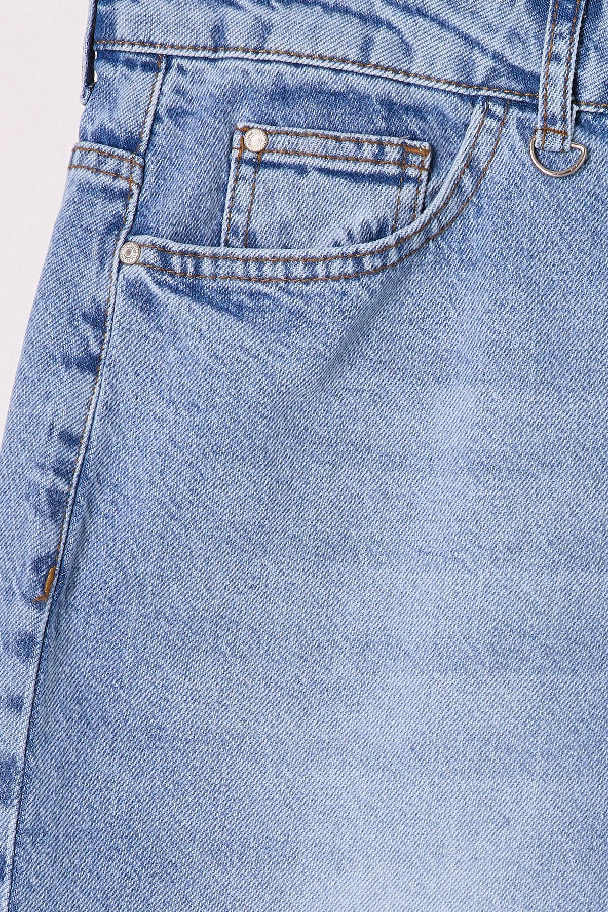 Trendyol Curve-Světle modré šortky Straight Fit Denim Plus Size s vysokým pasem Tbbss25Ap00016 6