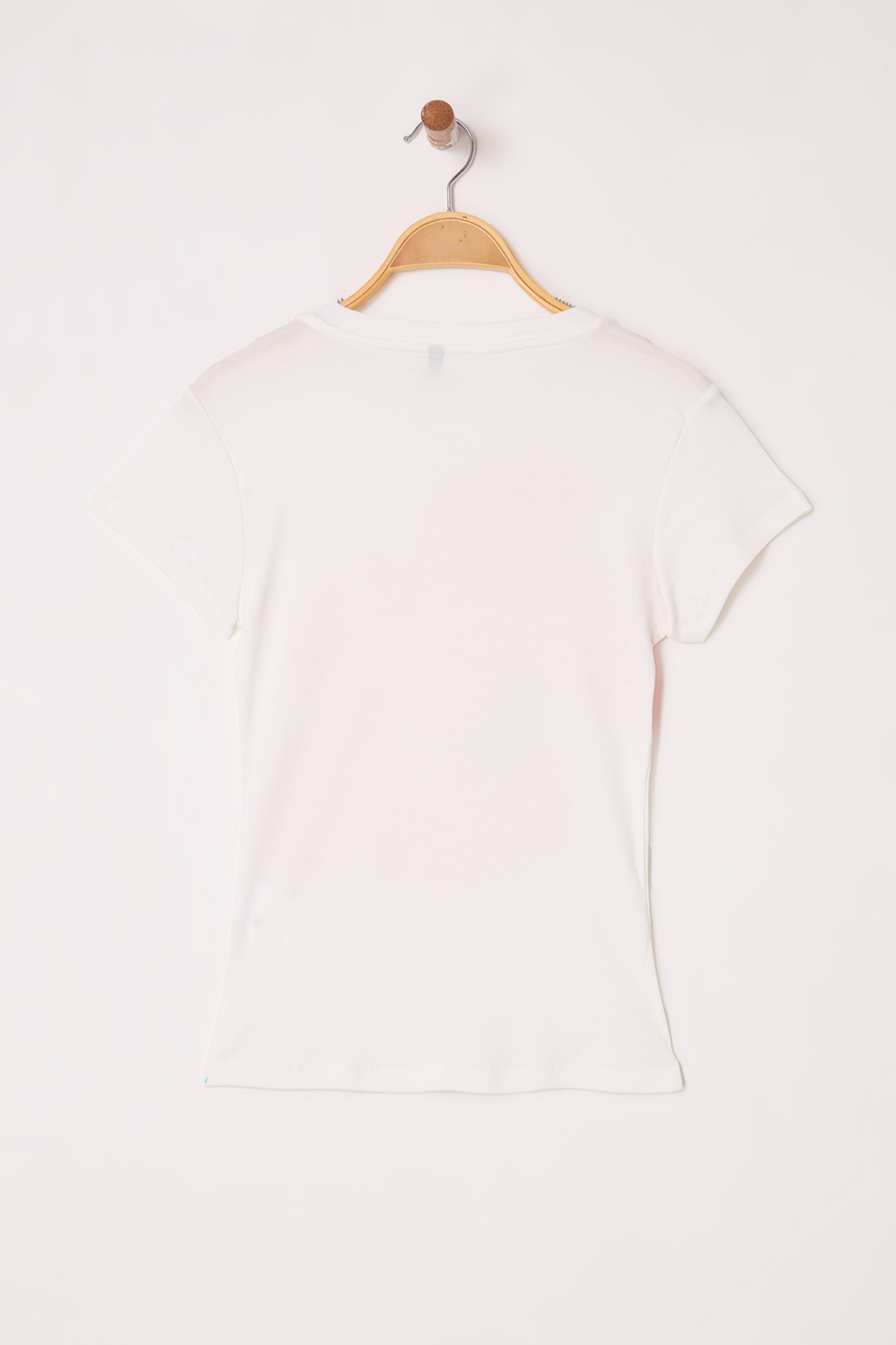 Trendyolmilla  Ekru Çiçek Baskılı Fitted/Vücuda Oturan Örme T-Shirt TWOSS25TS00031 - Görsel 6