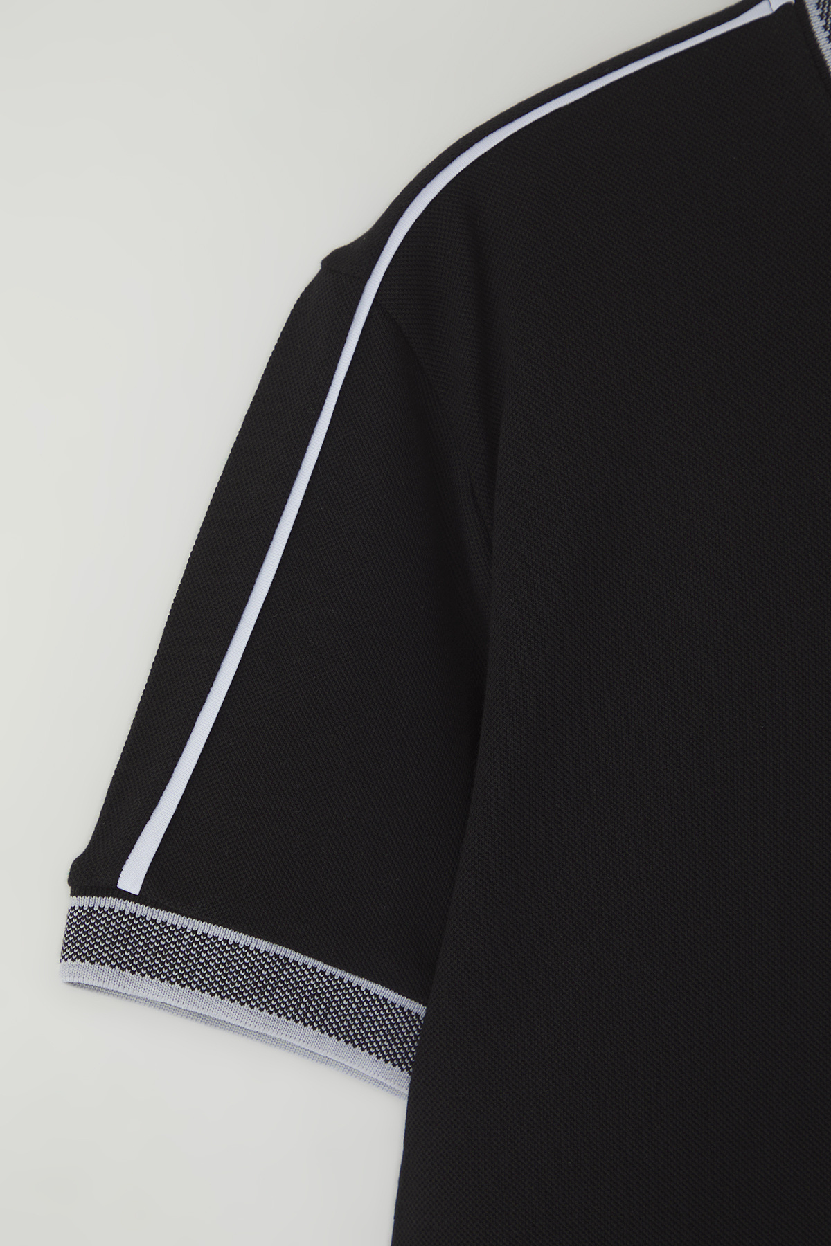 Trendyol Collection-Black Polo Neck Ribbed T-Shirt - Regular Fit Tmnss25Po00016 6