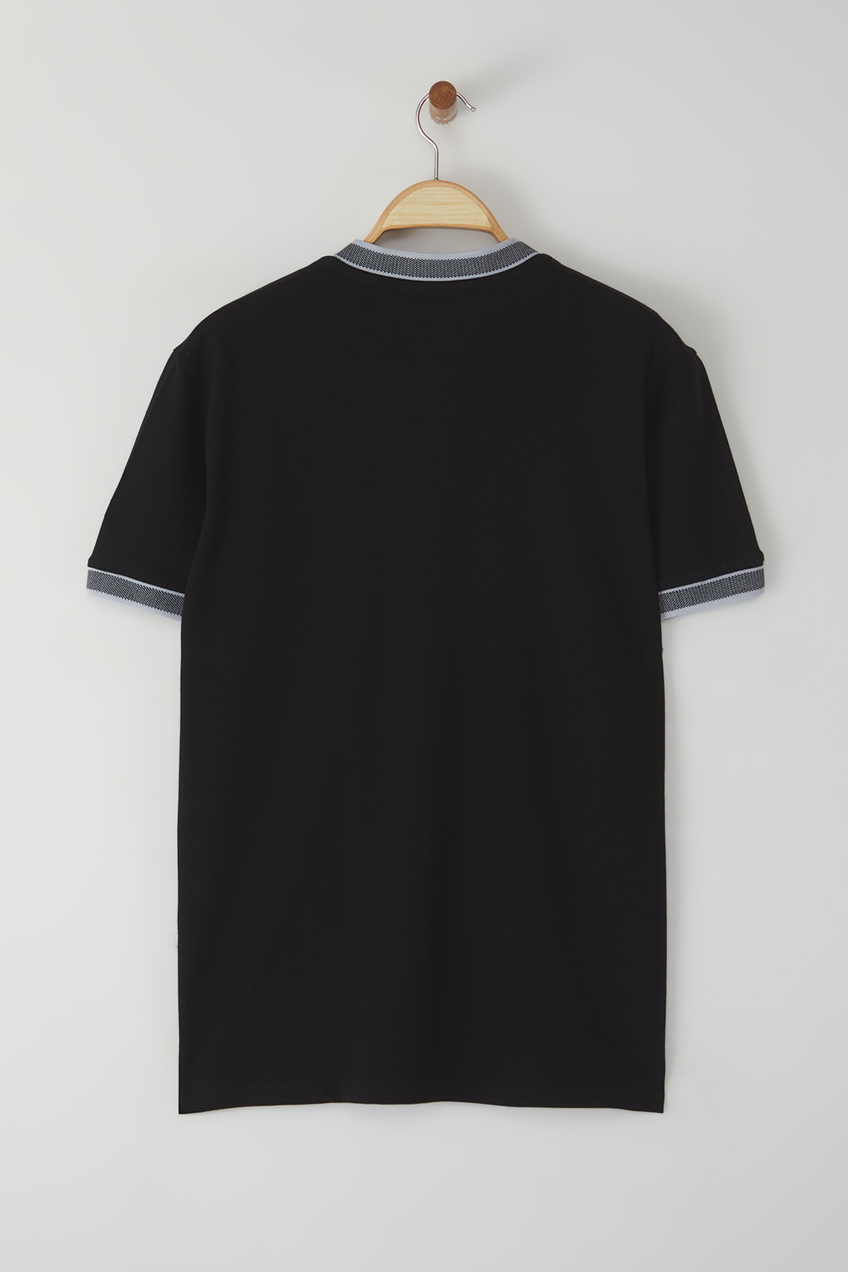 Trendyol Collection-Black Polo Neck Ribbed T-Shirt - Regular Fit Tmnss25Po00016 8