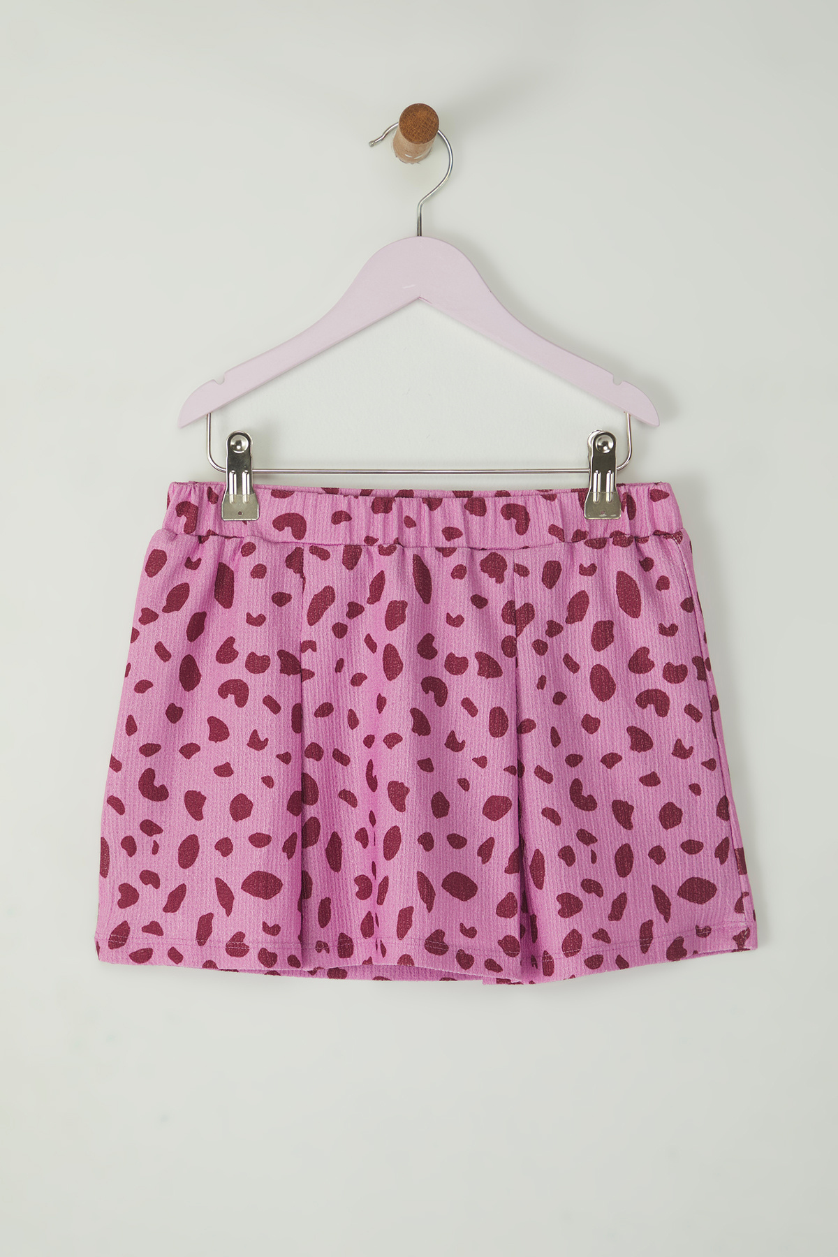 Trendyolmilla Kids Pembe Kız Çocuk Çiçekli Örme Şort Etek TKDSS25ET00004
