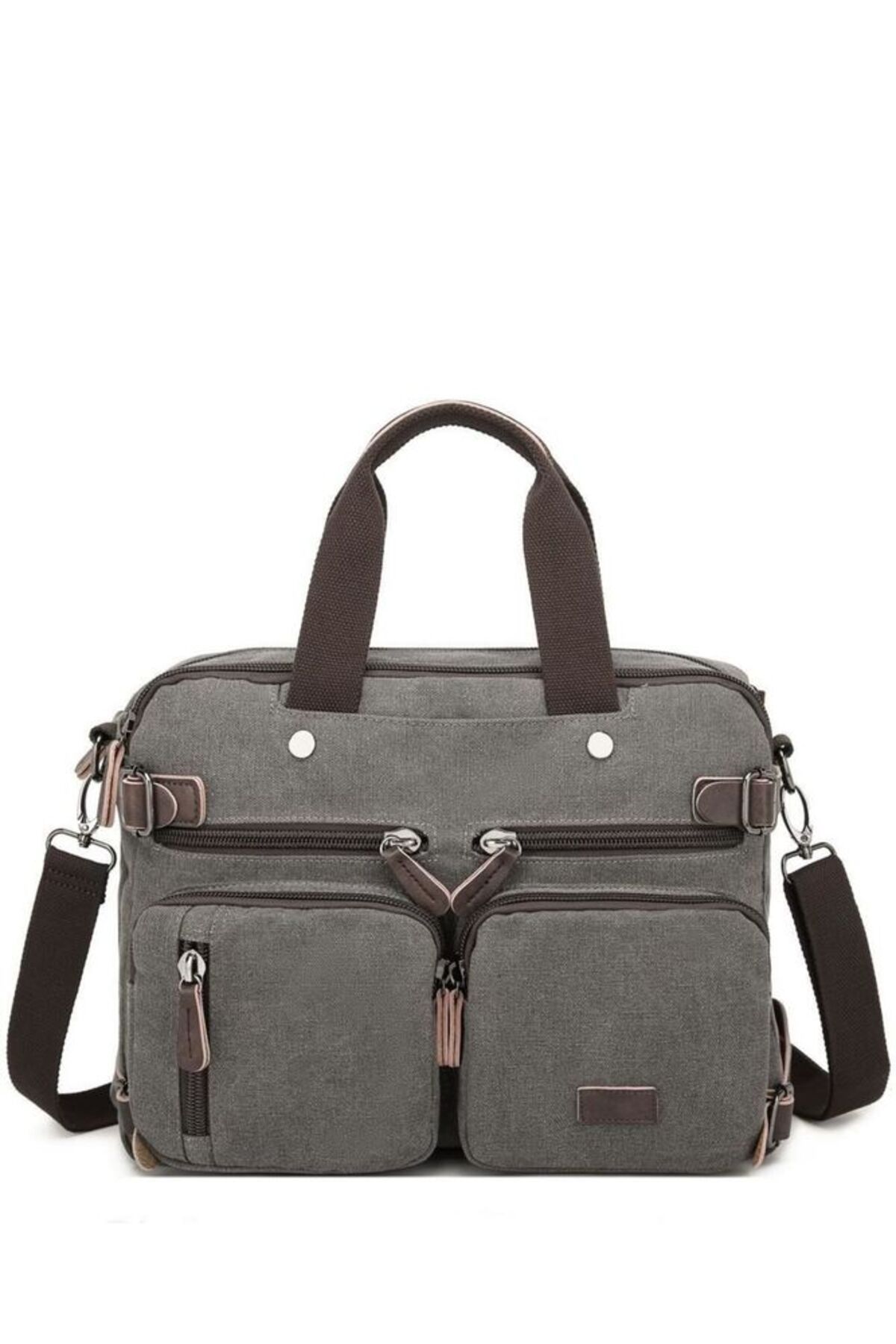 CACTİVE-Cactive Canvas Gray Fabric Unisex Laptop & Briefcase Ctv1278 1