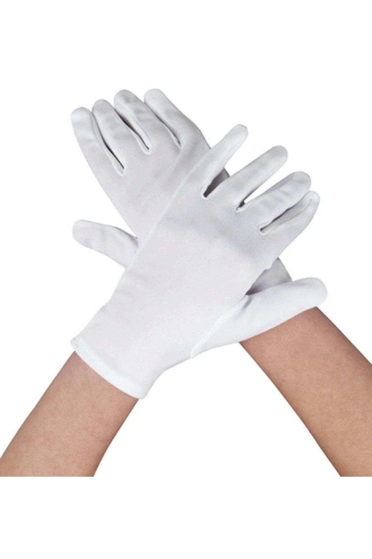 YNT İthalat-Heyf White Color Adult Size Lycra Show Gloves 2