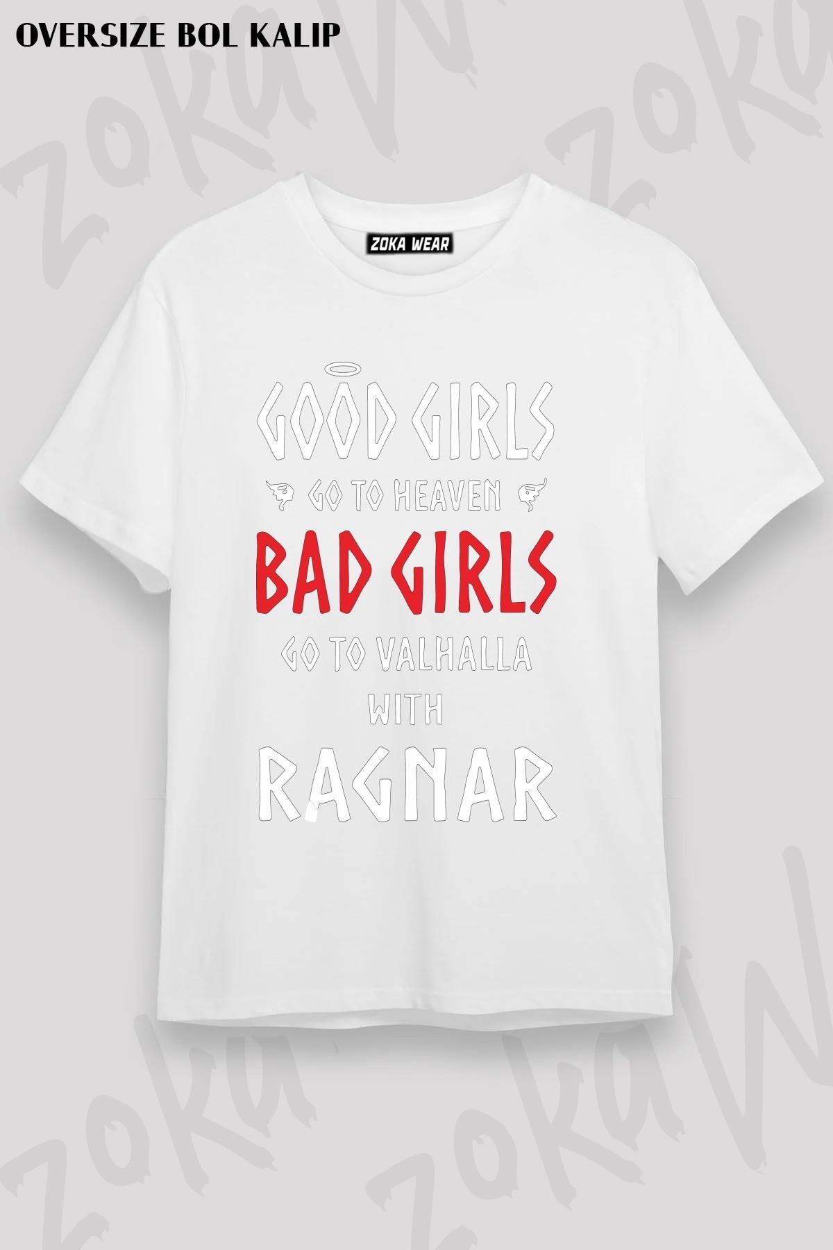 ZOKAWEAR Tricou Unisex Oversize Cu Imprimeu Bad Girls Vikings Unisex - S