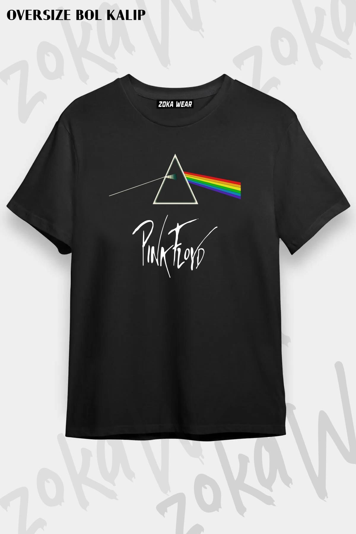 ZOKAWEAR Tricou Unisex Oversize Cu Imprimeu Cu Design Refraction Pink Floyd Unisex - XL