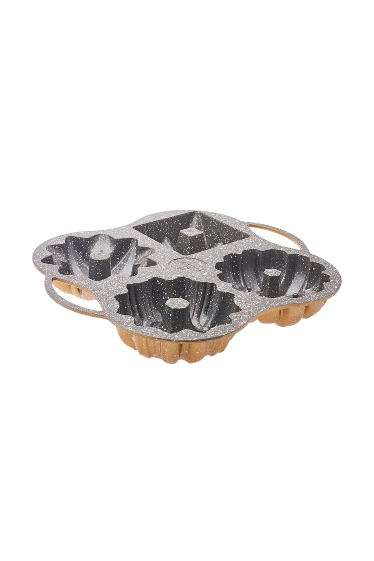 Karaca Cake Pro Set mit 4 Goldfarbenen Gussformen für Kuchen