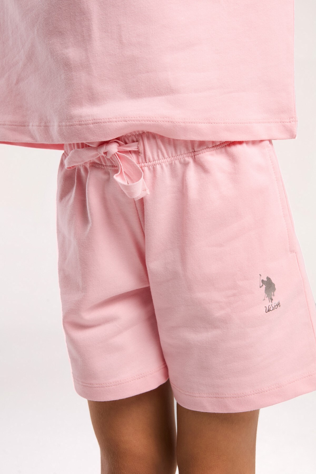 U.S. Polo Assn.-U.S. Polo Assn Girls Bottom Top Set – Stylish and Comfortable Design with Metallic Print 4