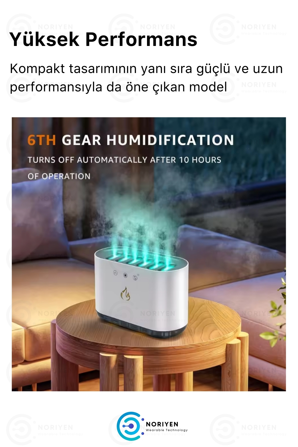 Sese Duyarlı Büyük 900 ML Ultrasonik Hava Nemlendirici 6 RGB Gece Işığı Buhar Makinesi Aroma Difüzör
