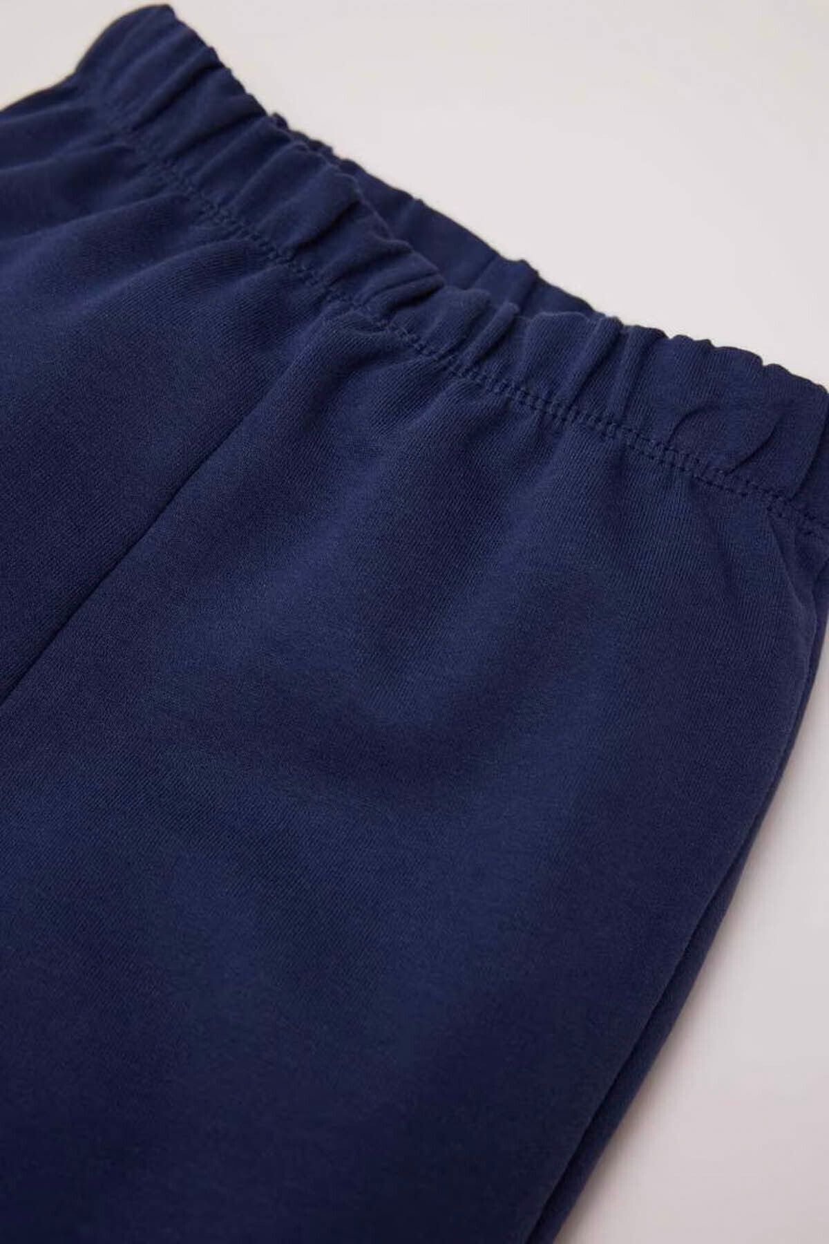 DeFacto-Elastic Waist Basic Plain Navy Blue Baby Boy Sweatpants B7014A5/Nv241 2