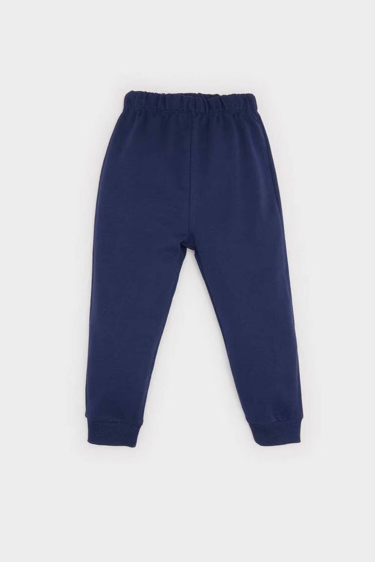 DeFacto-Elastic Waist Basic Plain Navy Blue Baby Boy Sweatpants B7014A5/Nv241 1