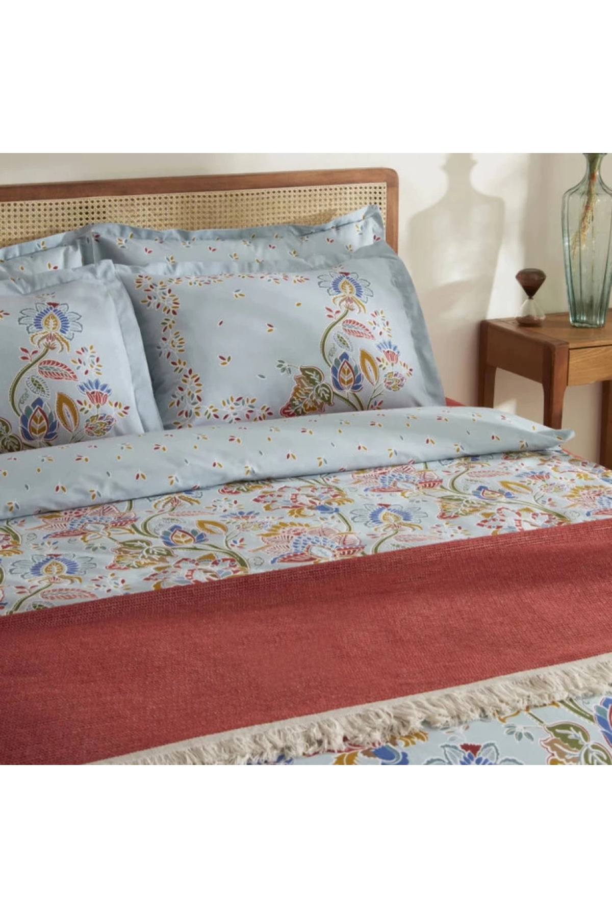 Karaca-Home Flamen Doppelbett Bettwäsche und Decken Set 4