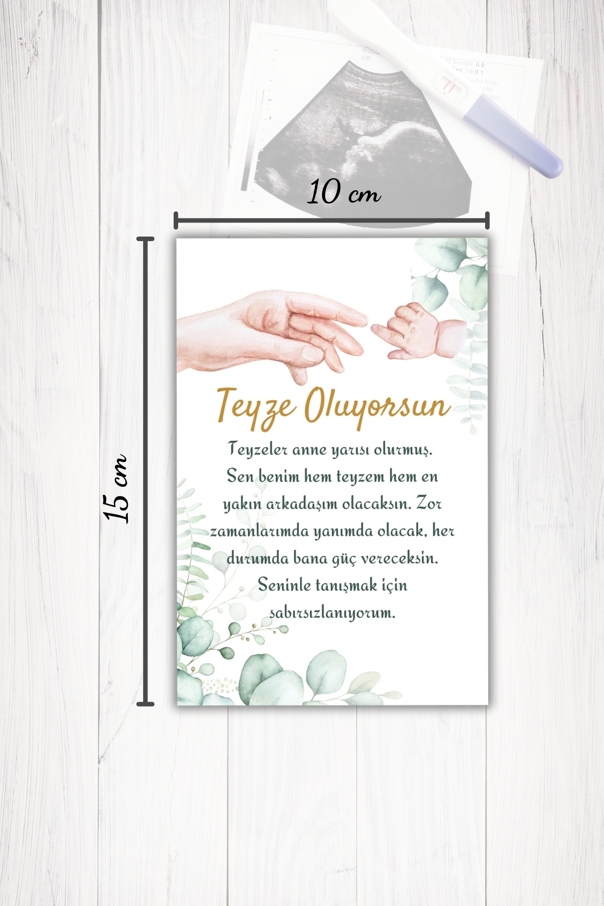 Metranya Teyze, Hala, Amca, Dayı Oluyorsun Müjde Kartı Hamilelik Fotoğraf Çekim Hatıra Anı Kartı Bebek Hediye fotoğrafı 2 (önizleme)