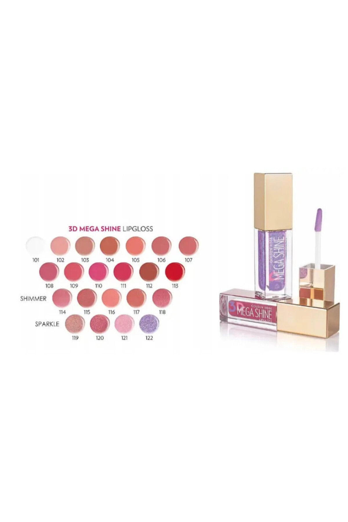 Golden Rose-3D MEGA SHINE LIPGLOSS NO:119 3