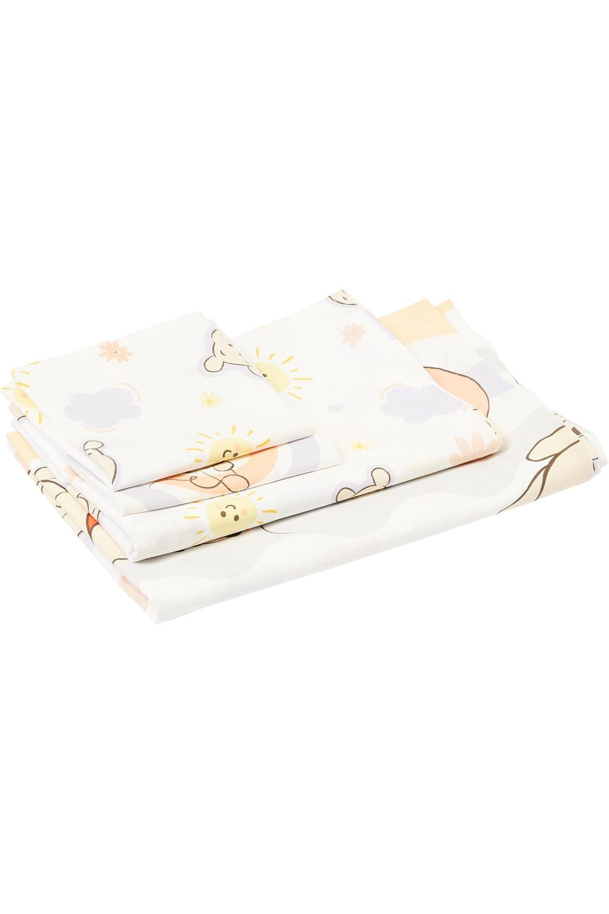 STOREMAX buystoremx Winnie The Pooh Cloudy Karakter Baskılı%100 Pamuk Nevresim Takımı, Çok Renkli, Bebek
