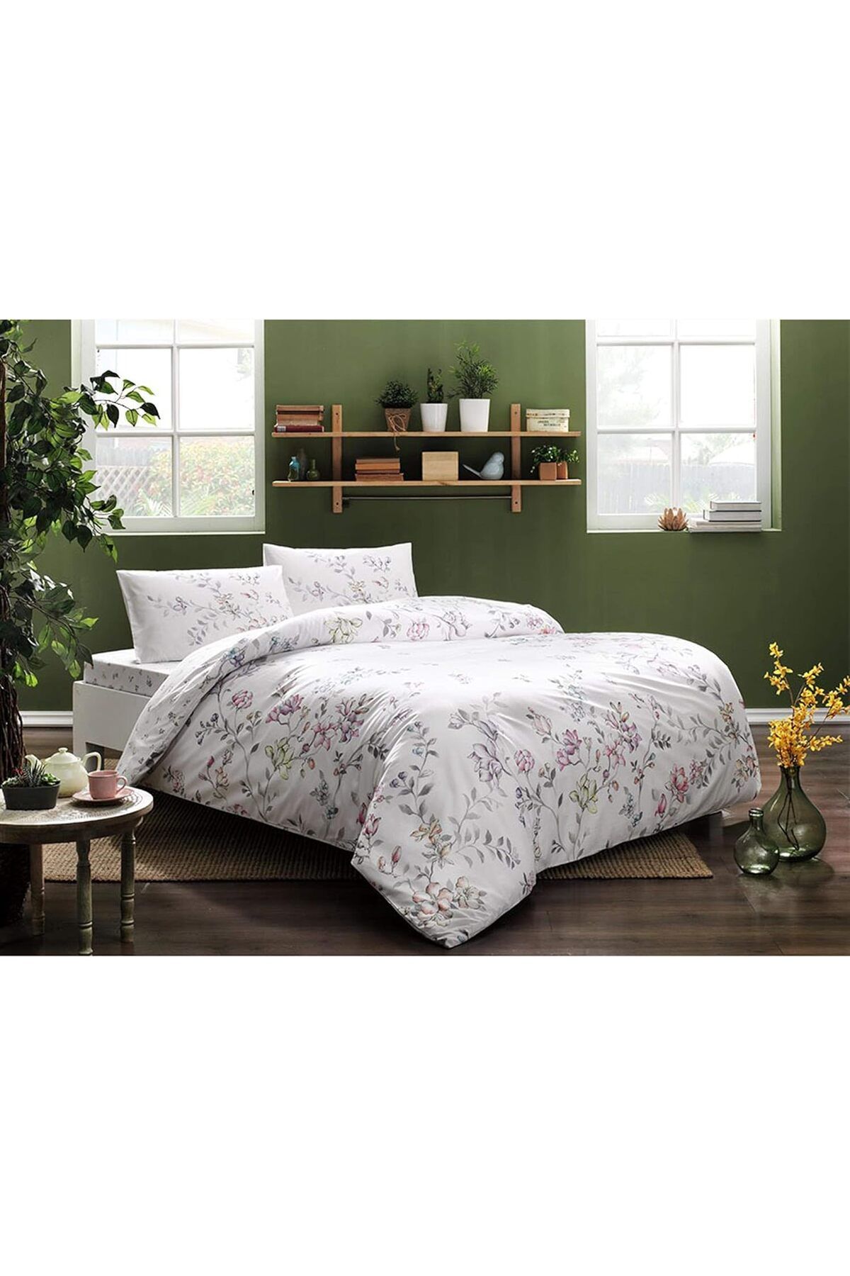 STOREMAX buystoremx Happy Days Ranforce Julianne Çiçek Desenli%100 Pamuk Nevresim Takımı, Pembe, Tek Kiş