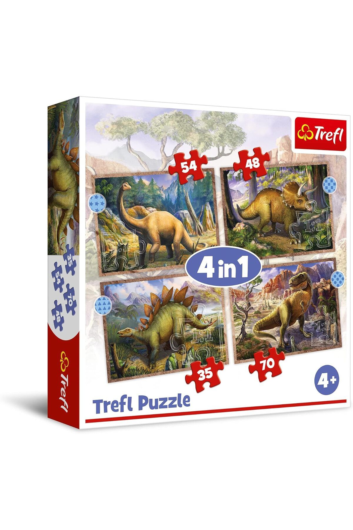 STOREMAX svticaret Puzzles - "4'ü 1 arada" - İlginç dinozorlar/Trefl mhm 1053513
