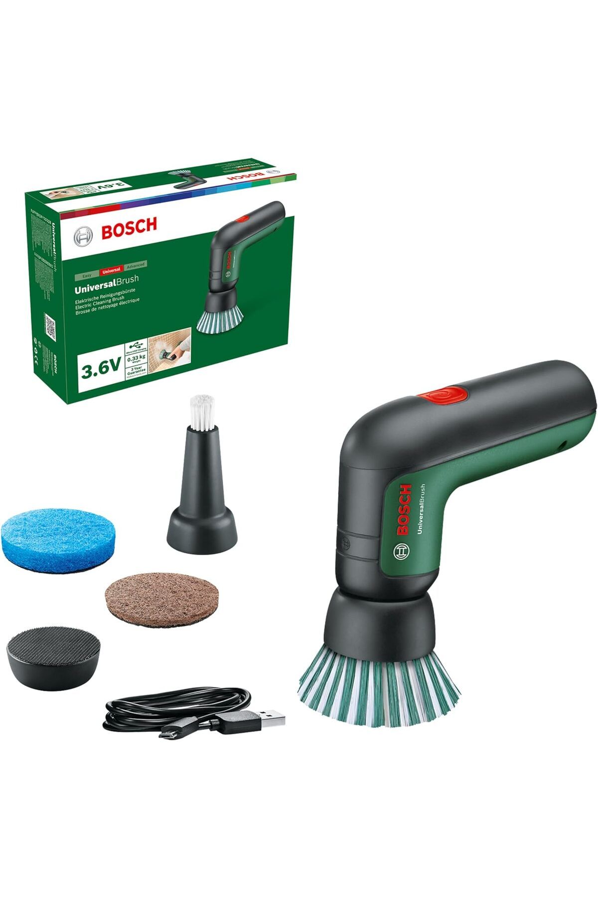 STOREMAX mrttnca Home And Garden Akülü Elektrikli Temizleme Fırçası Universalbrush (3.6 Ah Dahili Akü,