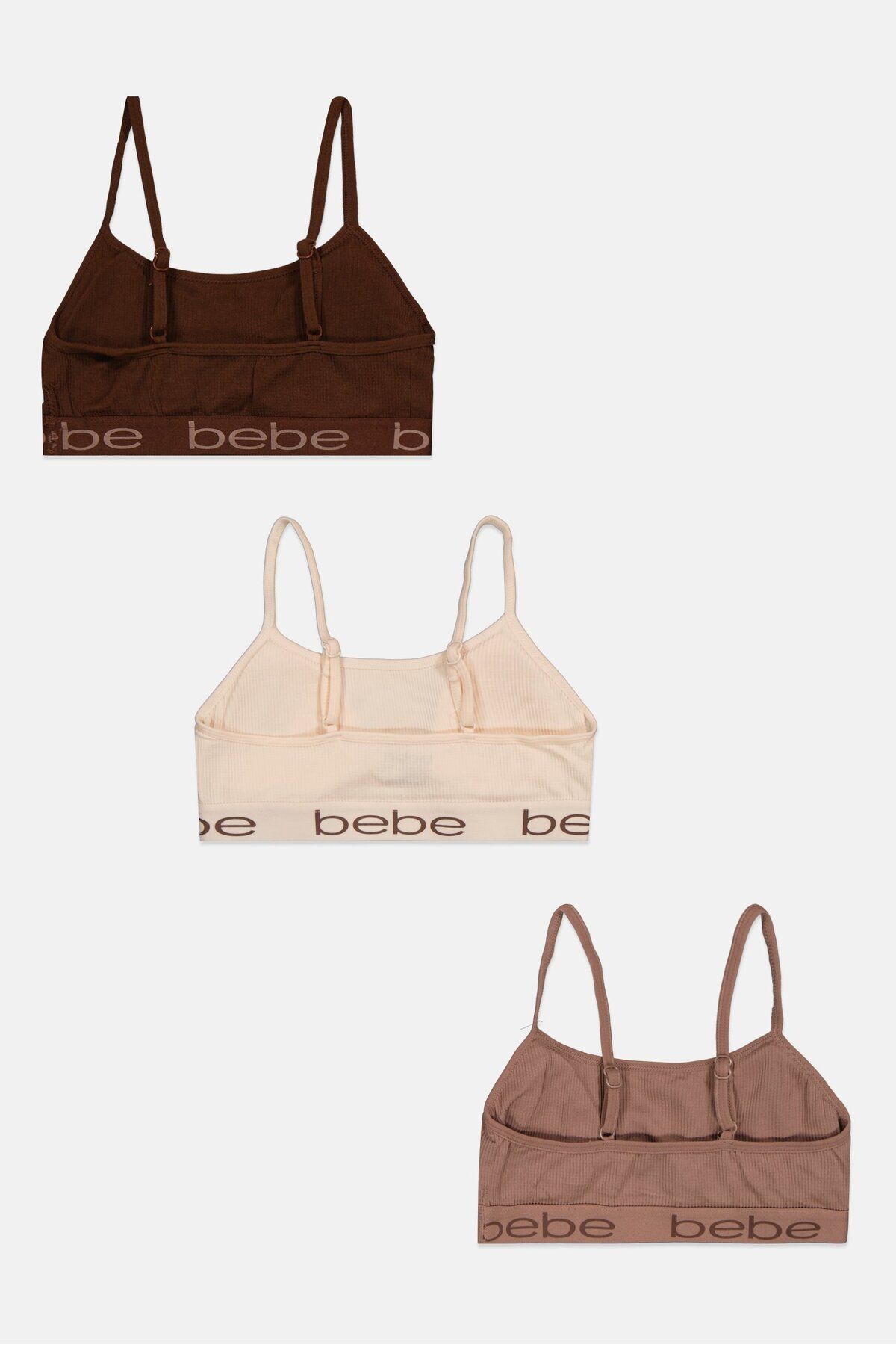 Bebe-Women 3 Pieces Brand Logo Padded Pullover Bra, Cream 2