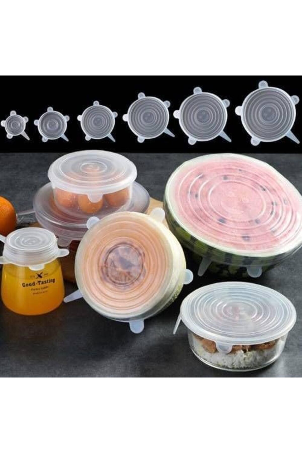 STOREMAX 6'lık Silikon Kapak Seti Şeffaf NewDesing 646268