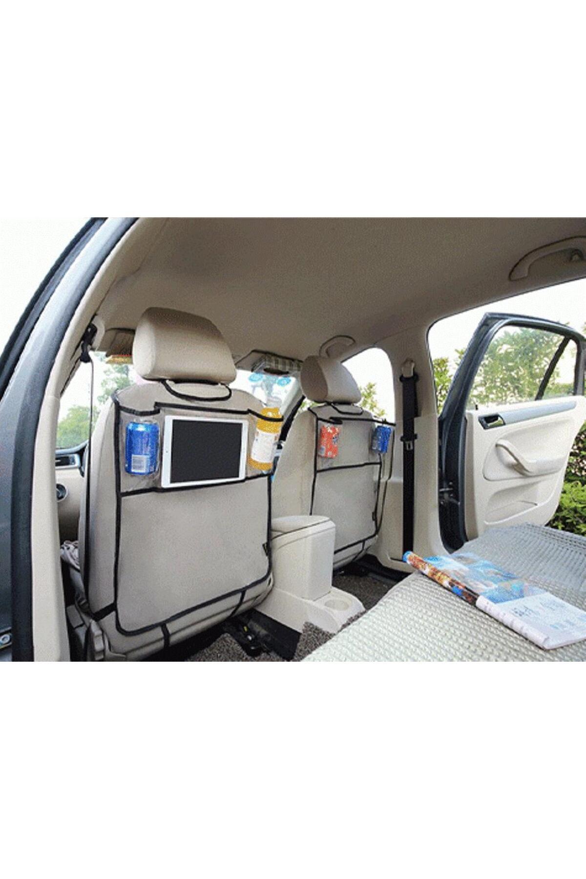 MAGİTOPTAN Araba Koltuk Arkası Şeffaf Koruyucu Kılıf Tablet Organizer