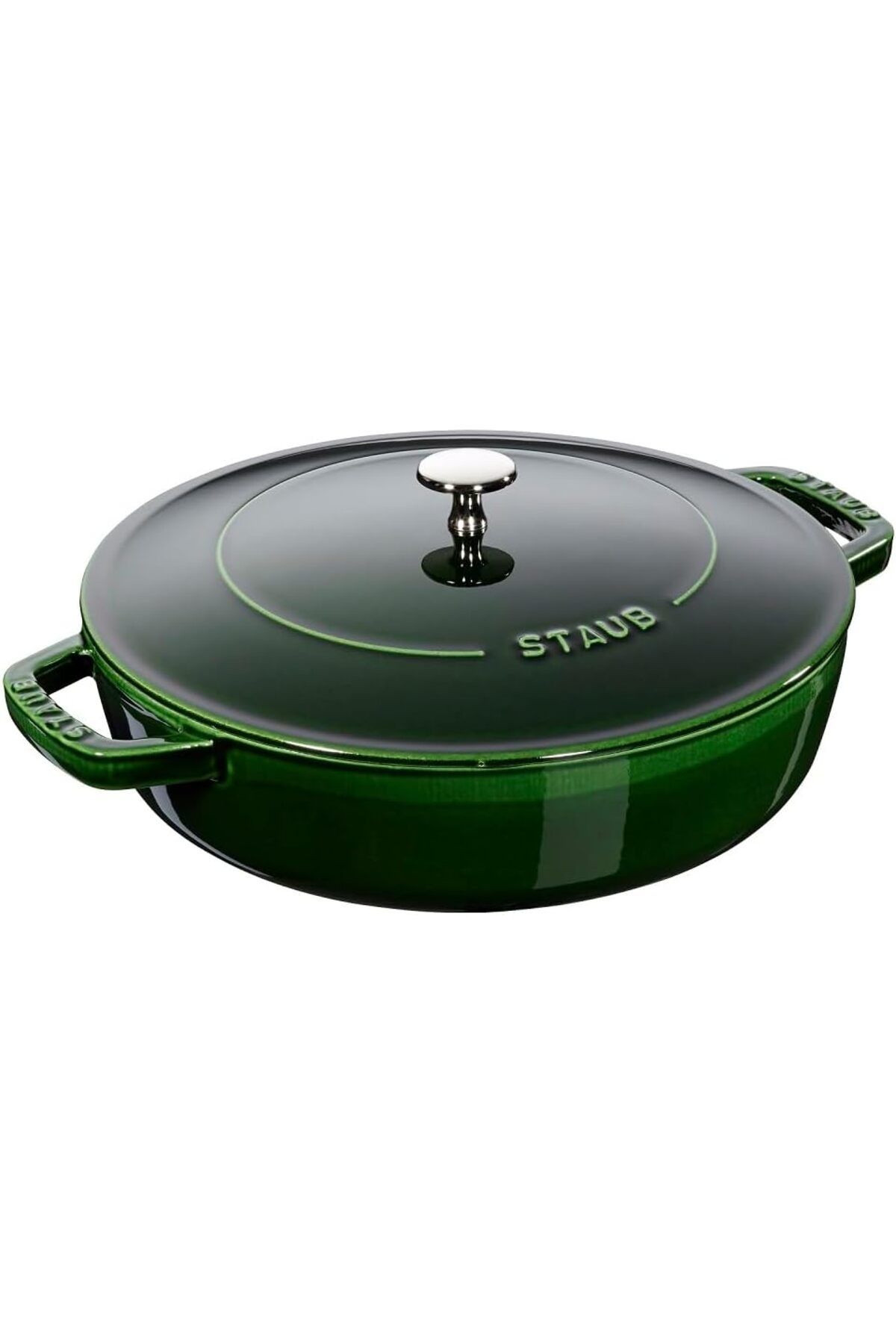 STOREMAX dlshop Chistera Yağmur Efektli Kapaklı Döküm Tencere, Basilikum Renkli, 2.8 Litre, 24 cm star 99