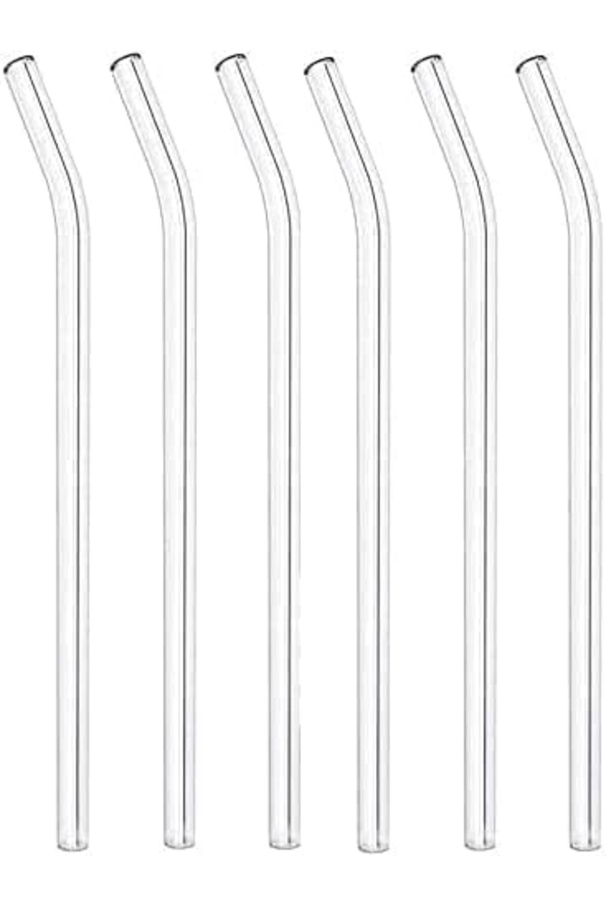 yenibagshop Isıya Dayanıklı Cam Pipet, 6'lı Cam Eğik Pipet