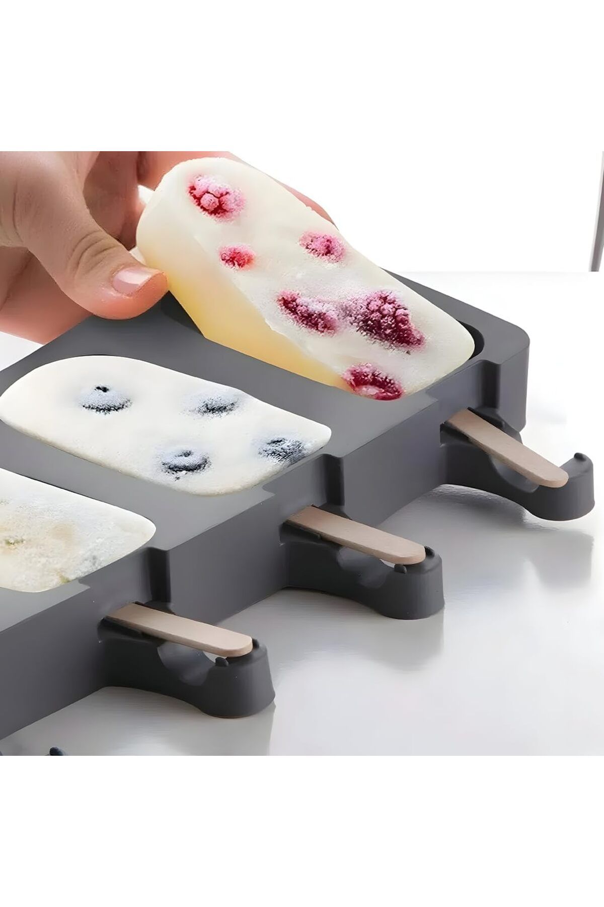 STOREMAX daiviolastore Kalıbı 4 Bölmeli Büyük Boy Pratik Silikon Dondurma Kalıbı DLStore 990396